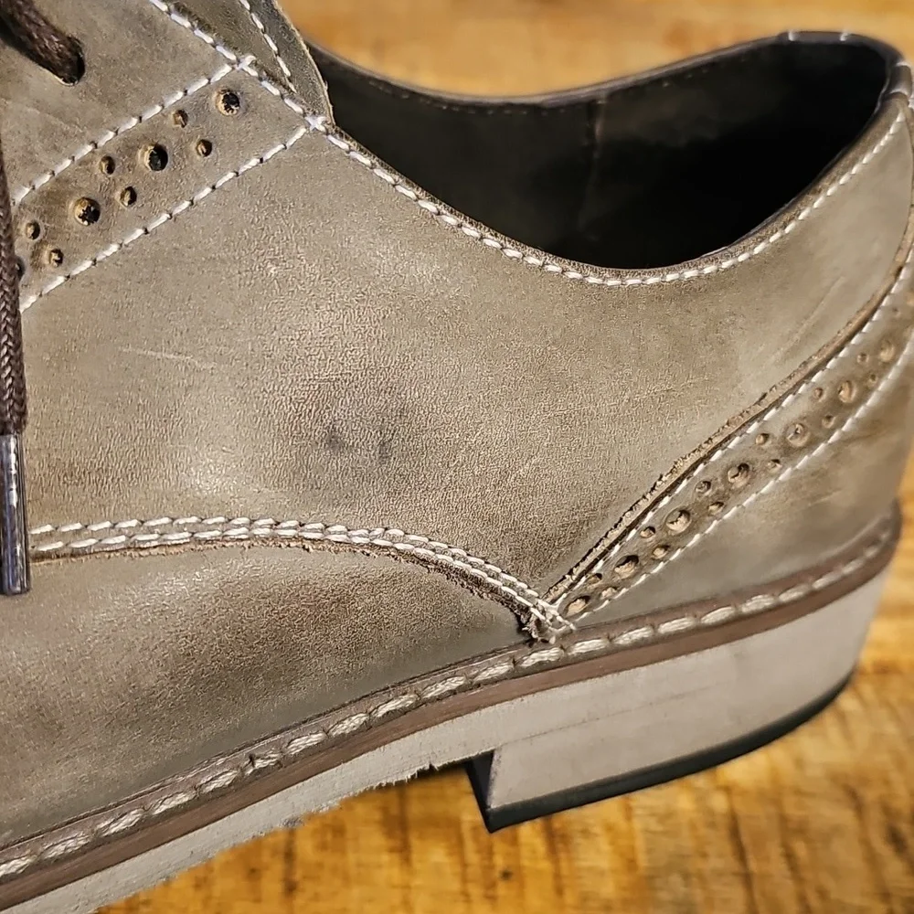 Steve Madden Men's Gray Leather Dress Shoes 